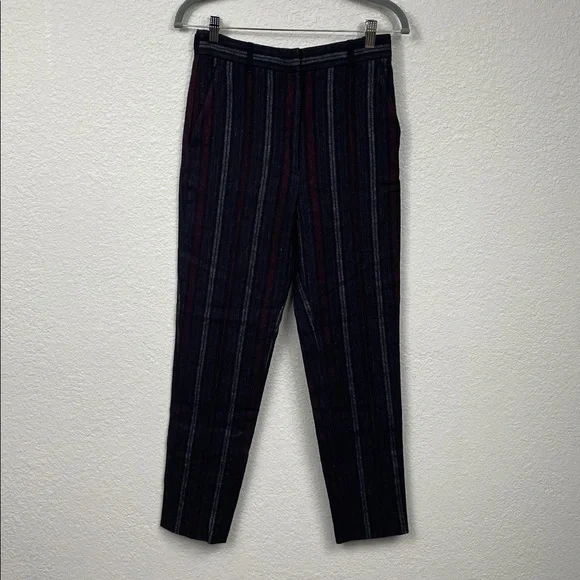 NWT Ann Demeulemeester Wool Linen Blend Trouser Pants Slim Stripe Sz 36